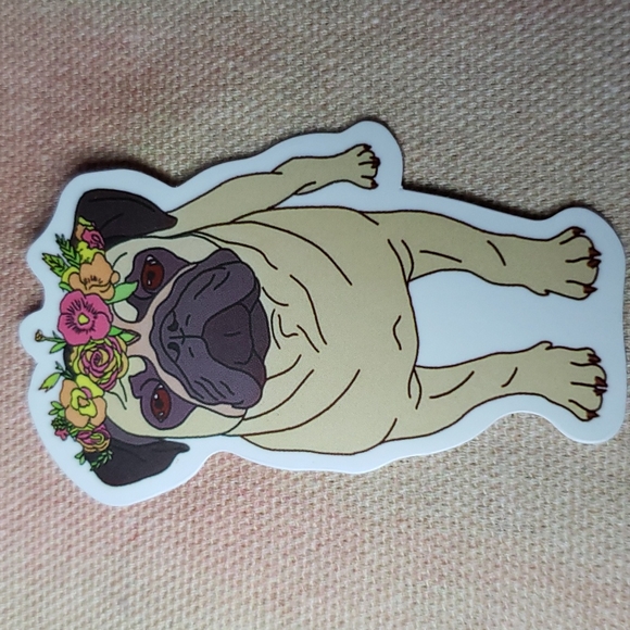 (J) Pug Dog Sticker Doggie Dog Mom Puppy - Picture 1 of 5